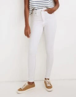 Madewell 10" High-Rise Skinny Jeans In Pure White -Madewell Sales AJ233 WT8315 d5