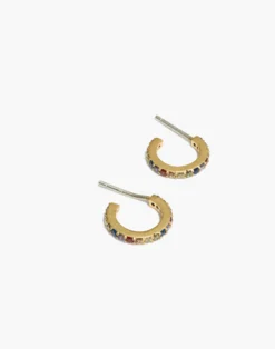 Madewell Sparkle Pavé Huggie Mini Hoop Earrings
