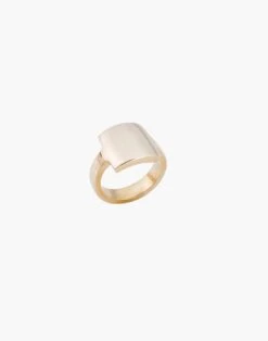 Madewell Charlotte Cauwe Studio Brass Flat Signet Ring