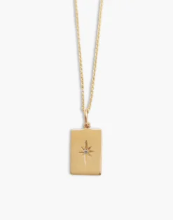 Madewell Kinn™ 14k Gold North Star Diamond Pendant 18¿ Necklace