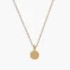 Madewell Kinn™ 14k Gold Round Initial Disc Necklace (16¿ Chain)
