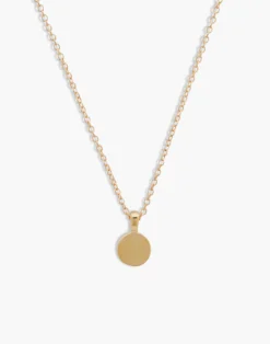 Madewell Kinn™ 14k Gold Round Initial Disc Necklace (16¿ Chain)