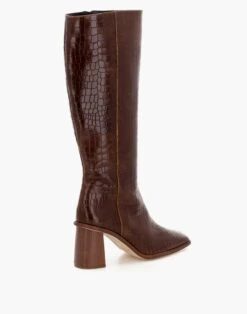 Madewell ALOHAS Leather East Knee-High Boots In Crocodile Embossed -Madewell Sales M8938 BR0984 d2