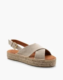 Madewell Sales 32 Madewell ALOHAS Linen Crossed Platform Bicolor Espadrille Sandals