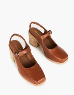 Madewell Intentionally Blank Leather Office Mary Jane Slingbacks In Cognac -Madewell Sales M9794 BR1123 d2