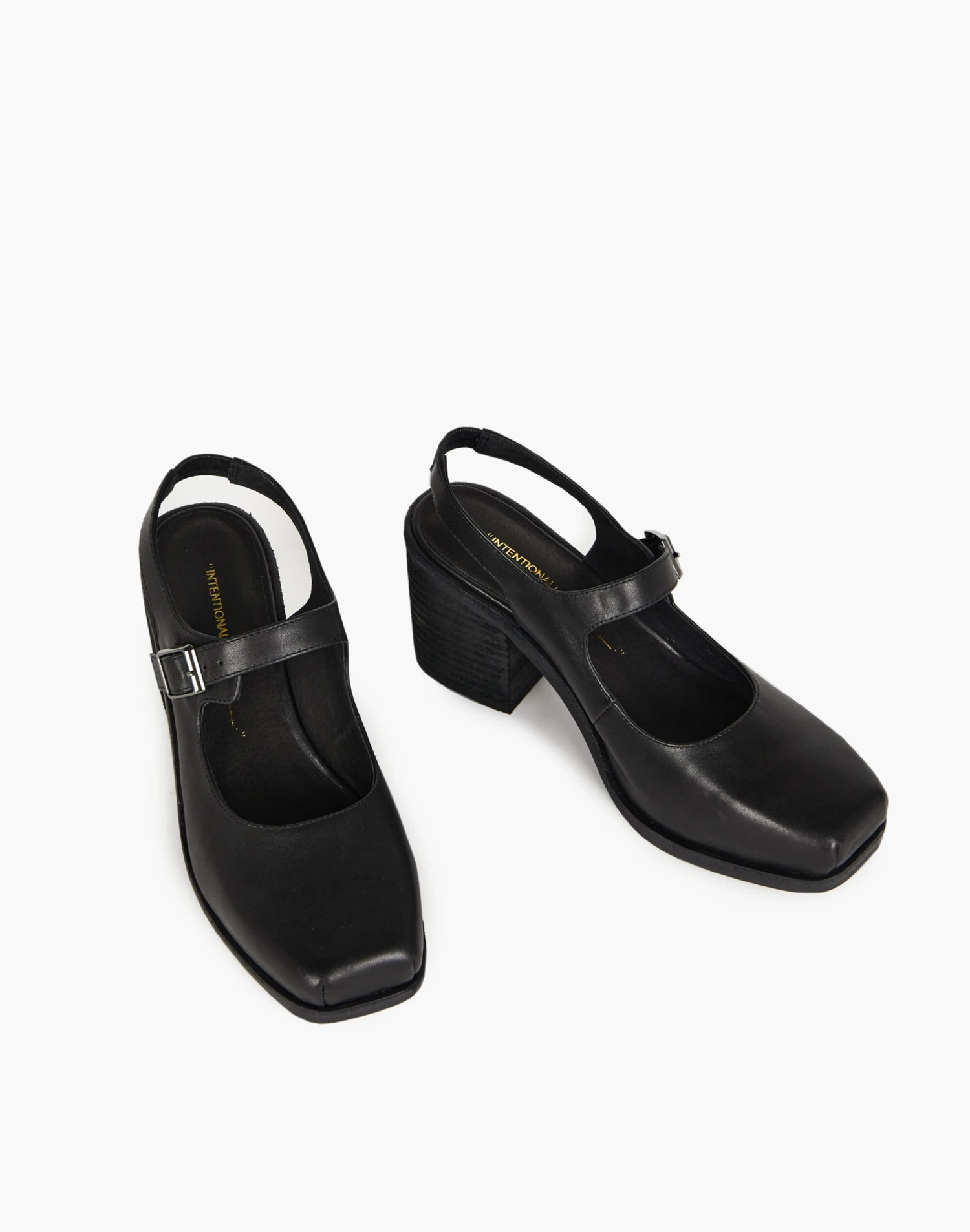 Madewell Intentionally Blank Leather Office Mary Jane Slingbacks In Black 1 Madewell Intentionally Blank Leather Office Mary Jane Slingbacks In Black