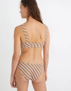 Madewell Second Wave Ribbed Curved-Waist Bikini Bottom In Diagonal Stripe -Madewell Sales MC112 KF1227 d2