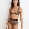 Madewell Solid & Striped® Annie High-Waist Bikini Bottom In Leopard Print
