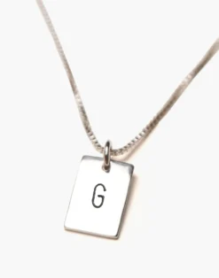 Madewell CHARLOTTE CAUWE STUDIO Letter Stamp Tag Necklace In Sterling Silver