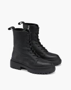 Madewell Maguire Shearling-Lined Leather Bellagio Lace-Up Boots