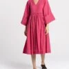 Madewell World Of Crow Rose Gathered Midi Dress