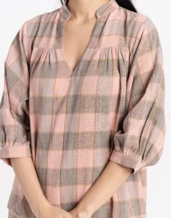 Madewell World Of Crow Plaid Organic Cotton Gathered Midi Dress -Madewell Sales N2405 EC5461 d4