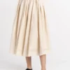Madewell World Of Crow Pleated Midi Skirt In Off White