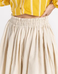 Madewell World Of Crow Pleated Midi Skirt In Off White -Madewell Sales N2421 DM1528 d4