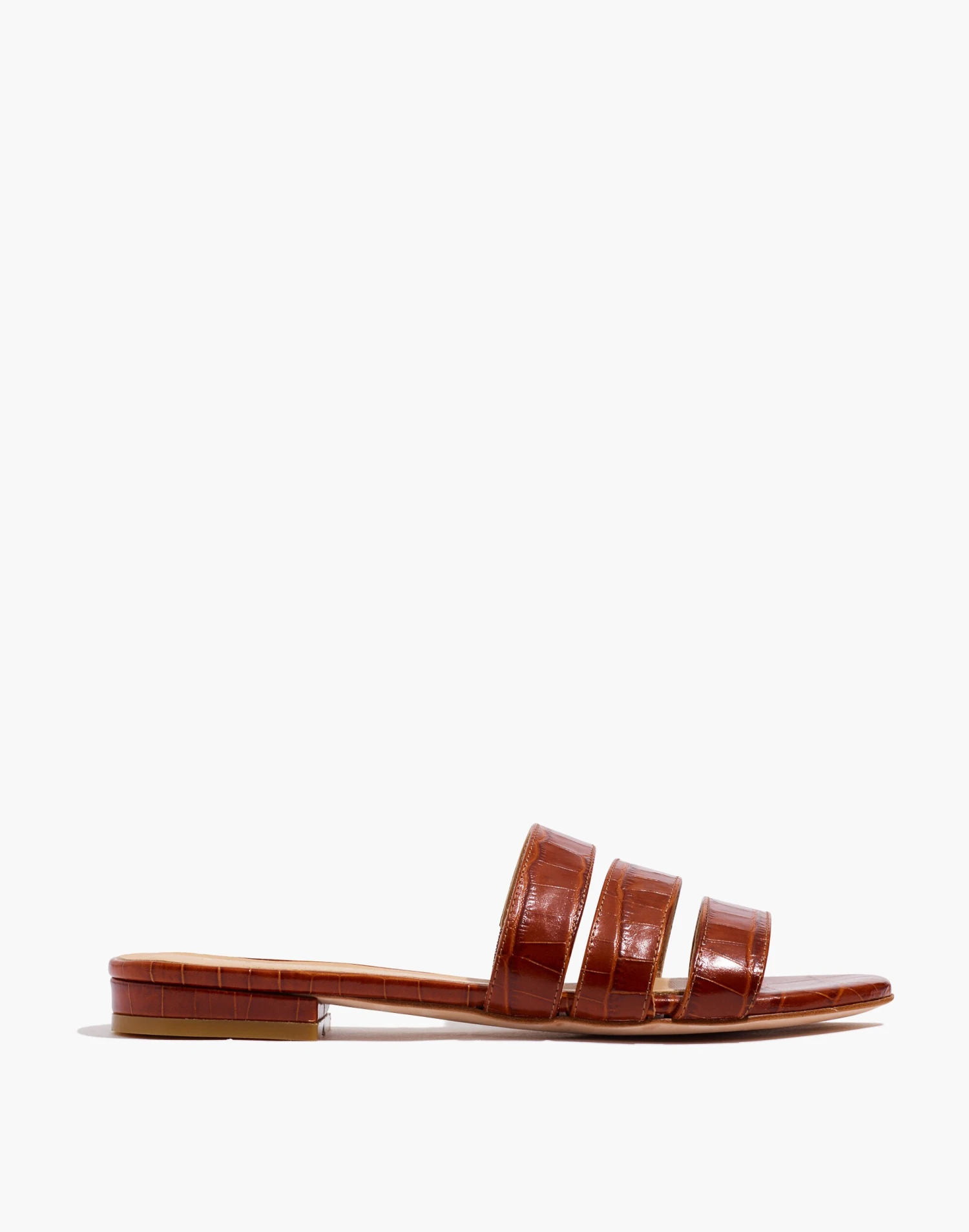 Madewell Ma'am Shoes Croc Embossed Leather CJ Slide Sandals 2 Madewell Ma'am Shoes Croc Embossed Leather CJ Slide Sandals - Image 2
