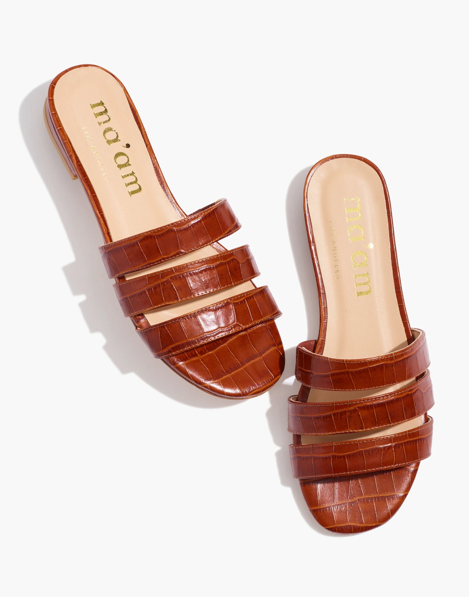 Madewell Ma'am Shoes Croc Embossed Leather CJ Slide Sandals 1 Madewell Ma'am Shoes Croc Embossed Leather CJ Slide Sandals