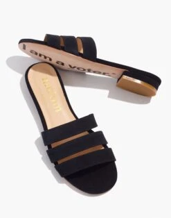 Madewell Ma'am Shoes X I Am A Voter Suede CJ Slide Sandals