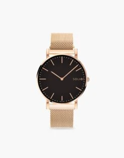 Madewell Solios Watches The Solar Black - Mesh Strap