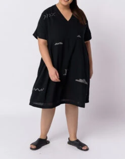 Madewell World Of Crow Timeless Black Short Dress -Madewell Sales N3869 BK0001 d4