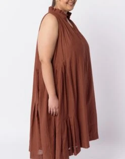 Madewell World Of Crow Toasted Brown Midi Dress -Madewell Sales N3876 BR0984 d5