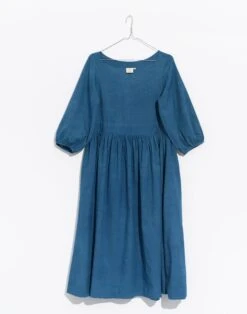 Madewell World Of Crow Indigo Gathered Midi Dress -Madewell Sales N3882 BL0015 ld