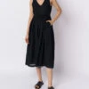 Madewell World Of Crow Black Front Tie-Up Dress