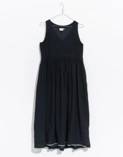 Madewell World Of Crow Black Front Tie-Up Dress -Madewell Sales N3883 BK0001 ld