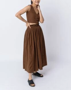 Madewell World Of Crow Antique Brown Pull-on Skirt