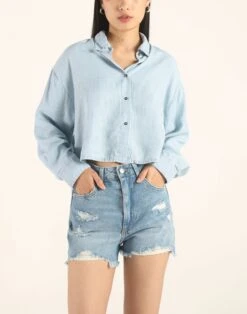 Madewell Reistor Tencel Crop It Like Its's Hot Shirt -Madewell Sales N3967 BL0021 d5