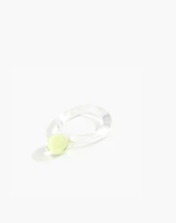 Madewell Jane D'Arensbourg Dot Lime And Clear Glass Ring