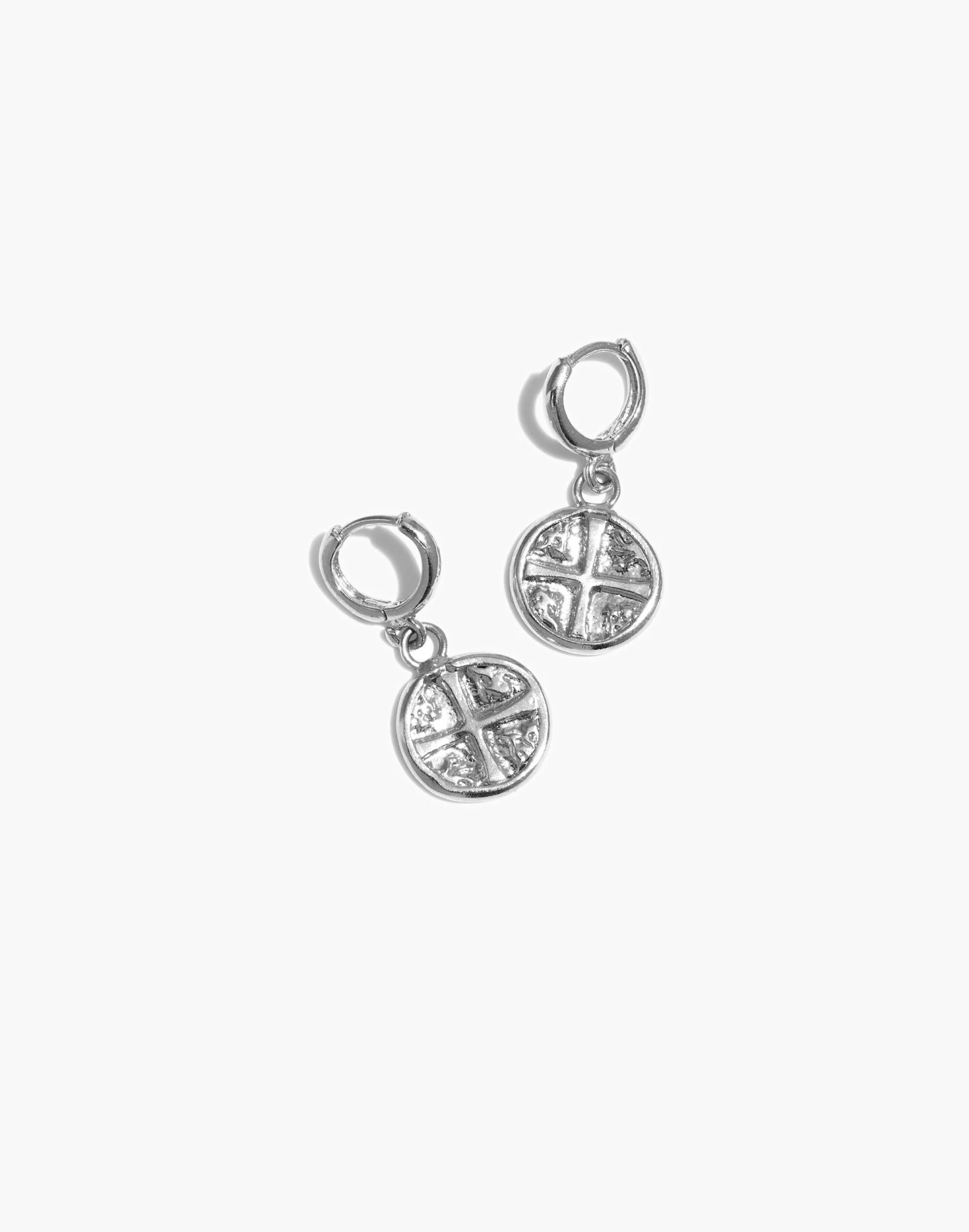 Madewell NASHIRA ARNÓ Sterling Silver Karla Mini Coin Charm Huggie Hoop Earrings 1 Madewell NASHIRA ARNÓ Sterling Silver Karla Mini Coin Charm Huggie Hoop Earrings
