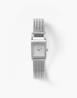 Madewell BREDA Revel Tethered Silver Stainless Steel Mesh Bracelet Watch, 18mm