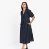 Madewell World Of Crow Classic Ink Black Midi Dress