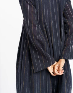 Madewell World Of Crow Striped Relaxed Fit Midi Dress -Madewell Sales N5614 BK0001 d3