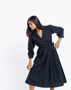 Madewell World Of Crow Iconic Wrap-Around Midi Dress