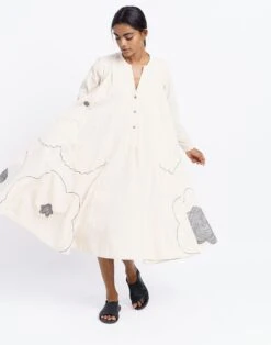 Madewell World Of Crow Flower Scribble Dress -Madewell Sales N6370 DM1528 d3