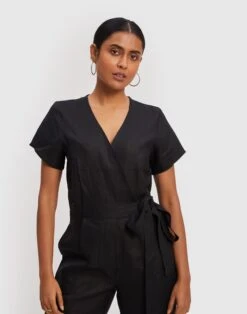 Madewell Reistor Cropped Wrap Jumpsuit -Madewell Sales N6883 BK0001 d3