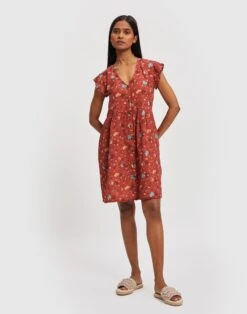 Madewell X Reistor Cap Sleeved Short Dress -Madewell Sales N6911 RD0021 ld