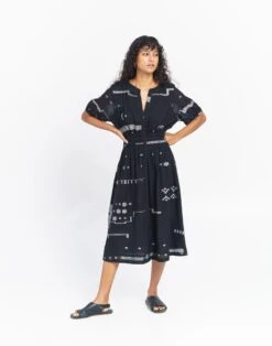 Madewell World Of Crow Elasticated Waist Midi Dress