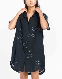 Madewell World Of Crow Relaxed-Fit Shirt Tunic -Madewell Sales N7015 BK0001 d3