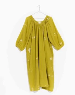 Madewell World Of Crow Ochre Scoop-Neck Gathered Dress -Madewell Sales N7018 GR1132 ld