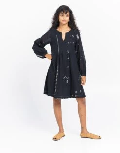 Madewell World Of Crow Hand-Detailed Relaxed Short Dress