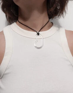 Madewell Jane D'Arensbourg Clear Bean Pendant Cord Necklace -Madewell Sales N7031 EG7294 d6