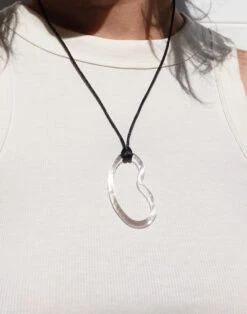 Madewell Jane D'Arensbourg Clear Bean Pendant Cord Necklace -Madewell Sales N7031 EG7294 d7