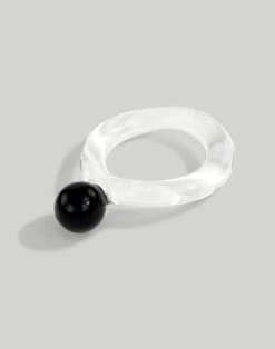 Madewell Jane D'Arensbourg Dot Black And Clear Glass Ring