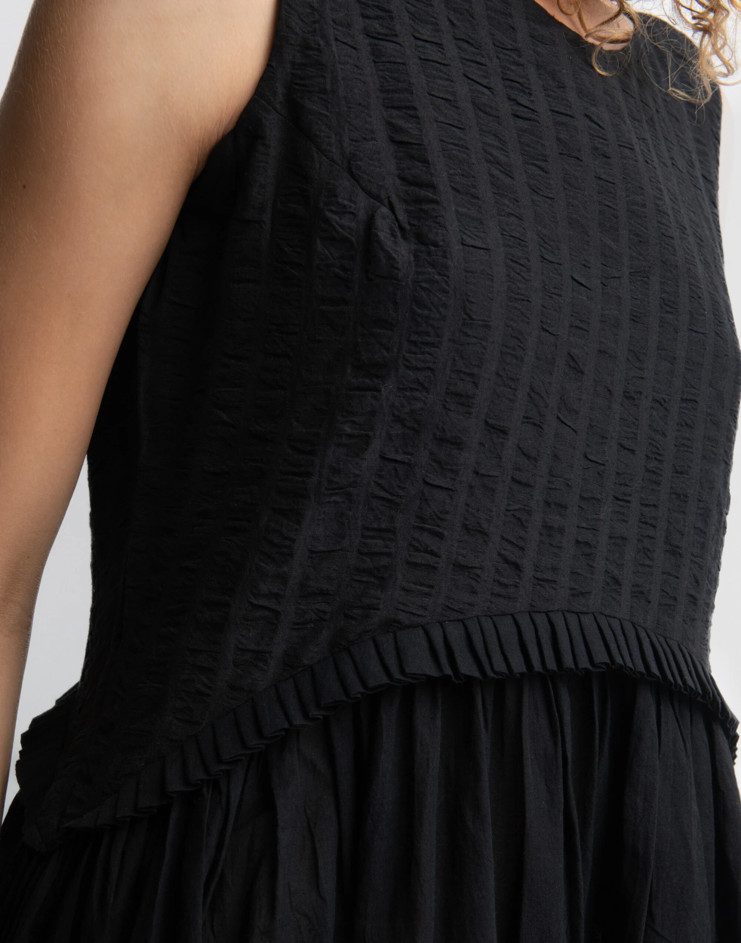 Madewell World Of Crow Black Gathered Midi Dress 3 Madewell World Of Crow Black Gathered Midi Dress - Image 3