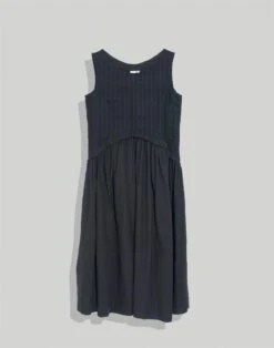 Madewell World Of Crow Black Gathered Midi Dress 9 Madewell World Of Crow Black Gathered Midi Dress -Madewell Sales N7986 BK0001 ld