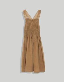 Madewell World Of Crow Caramel Brown Midi Dress -Madewell Sales N7989 BR0948 ld