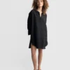 Madewell World Of Crow Easy Fit Black Linen Tunic
