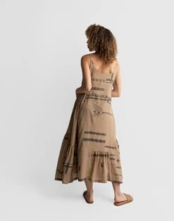 Madewell World Of Crow Nutmeg Tiered Handwoven Slip Dress -Madewell Sales N7994 BR5757 d4